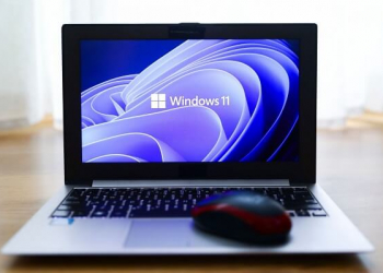 windows 11 logo in laptop
